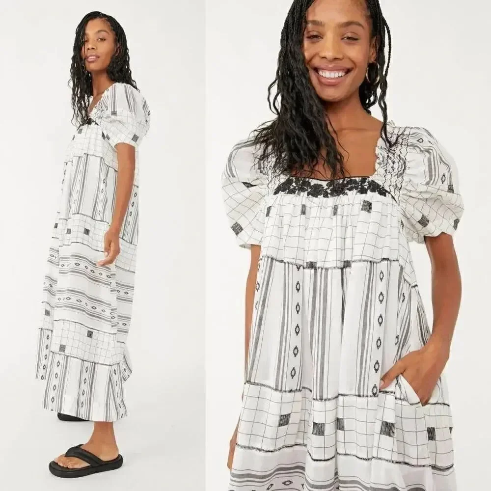 Jamie Embroidered Maxi Dress by Free People XS, NWT